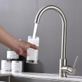 Manufacturer cheap Single Handle Stainless Steel Water Mixer Tap Chrome Surface Kitchen Faucet